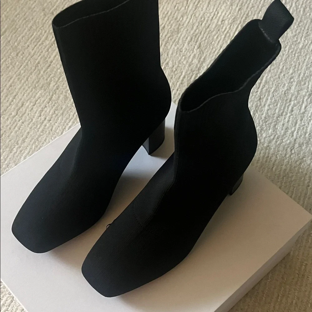 Quince Sleek Black Ankle Booties - Picture 4 of 14